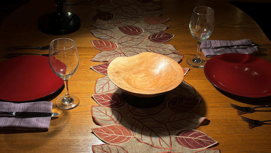 9.5” x 2.5” Handmade Mid-Sized, Broadleaf Maple Serving Bowl.