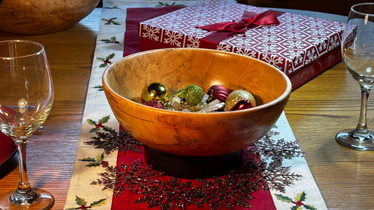 Handmade 10.5” x 3” Highly Figured Maple Bowl